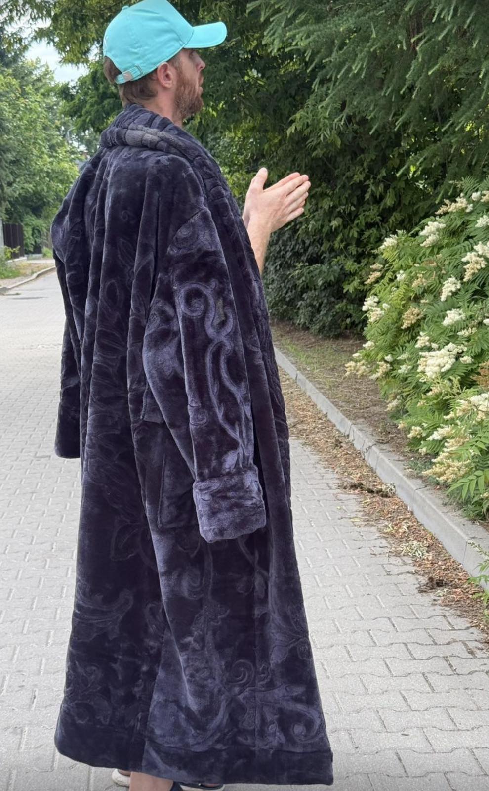 Stylowy, czarny, akrylowy szlafrok męski – ciepły i miękki szlafrok dla niego – idealny prezent urodzinowy lub świąteczny dla mężczyzny